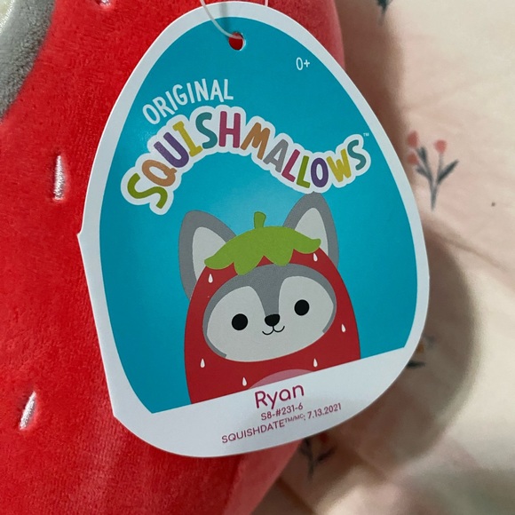 NWT Squishmallow! Ryan strawberry husky 8 inch! - Picture 2 of 2